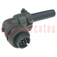 Connector: circular; plug; for cable; PIN: 7; male; soldering; MS/DS