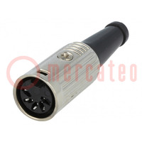 Plug; DIN; female; PIN: 5; Layout: 180°; straight; for cable; 34V; 2A