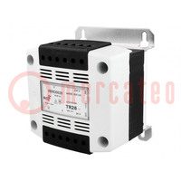 Transformer: mains; 630VA; 230VAC; 24V; Leads: terminal block; IP20