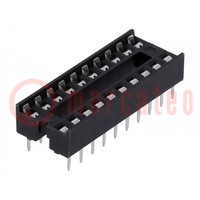 Socket: integrated circuits; DIP20; 7.62mm; THT; Pitch: 2.54mm
