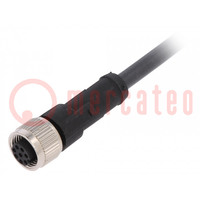Connection lead; M12; PIN: 8; straight; 2m; plug; 30VAC; 4A; -25÷80°C