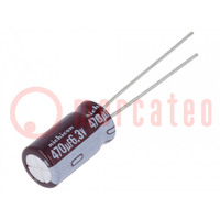 Kondensator: elektrolityczny; low ESR; THT; 470uF; 6,3VDC; Ø8x15mm