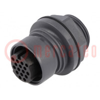 Connector: circular; socket; female; PIN: 16; w/o contacts; UL94V-0