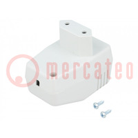 Enclosure: for power supplies; X: 40mm; Y: 66mm; Z: 40mm; ABS; grey