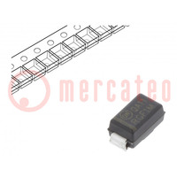 Diode: gelijkrichter; SMD; 1kV; 1A; 500ns; SMA; Ufmax: 1,3V; Ifsm: 30A