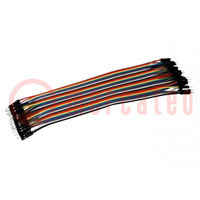 Connection cable; male-male; mix colours; 40pcs; 170mm