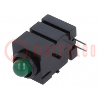 LED; in housing; green; 5mm; No.of diodes: 1; 20mA; 60°; 15÷30mcd