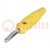 Plug; 4mm banana; 16A; 60VDC; yellow; 3mΩ; 1.5mm2; nickel plated
