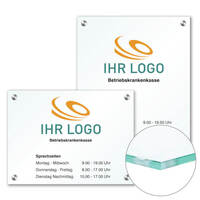 CRISTALLO Firmenschild individuell beschriftet Größe (BxH): 50,0 x 80,0 cm