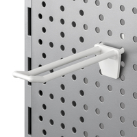 Wysięgnik do systemu ścian perforowanych / Wieszak towarowy / Hak podwójny do ścian perforowanych „DKS" | 100 mm 80 mm
