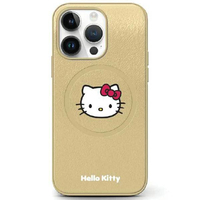 HELLO KITTY HKHMP14LPGHCKD COQUE DE PROTECTION POUR IPHONE 14 PRO 6,1" DORÉ RIGIDE EN CUIR TÊTE DE CHAT SOURCING