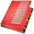 Pultordner farbig 1-24, 24 Fächer, Pendarec-Karton, rot