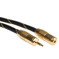 ROLINE 11.09.4753 cable de audio 2,5 m 3,5mm Negro, Oro