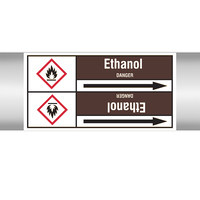 Brady ETHANOL 127X33RL-T2-P19 selbstklebendes Etikett Rechteck Permanent Weiß, Braun