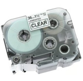 Brother Gloss Laminated Labelling Tape - 36mm, Black/Clear címkéző szalag TZ