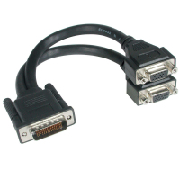 C2G LFH-59 Male to 2 VGA Female Cable 0.22 m DMS VGA (D-Sub) Black