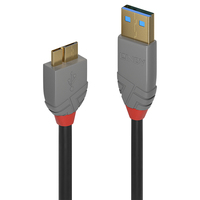Lindy 36765 USB kábel 0,5 M USB 3.2 Gen 1 (3.1 Gen 1) USB A Micro-USB B Fekete
