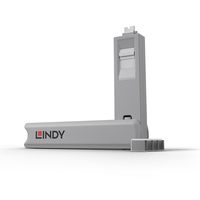 Lindy 40427 clip sicura Bloccaporte + chiave USB tipo-C Bianco 5 pz