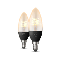 Philips Hue White E14 - Filament Lampe Kerzenform Doppelpack - 300