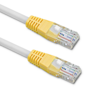 Qoltec 50360 hálózati kábel Fehér, Sárga 10 M Cat5 U/UTP (UTP)