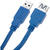 Techly 3.0m USB 3.0 A M/F USB-kabel 3 m USB 3.2 Gen 1 (3.1 Gen 1) USB A Blauw