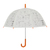 Esschert Design KG279 Kinder-Regenschirm Schwarz, Orange, Transparent