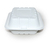 Lunchbox Einweg-Geschirr Rechteckig mit Deckel, 23x23x5cm, Weiß, entspricht HACCP, 200 Stück
