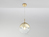 LED Hängelampe mit Glaskugel Design in Gold & Klarglas, Ø 20cm