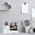 Relaxdays Schreibtisch Organizer, Stiftehalter mit 3 Fächern, Marmor-Optik, HBT: 11 x 20 x 9 cm, Büroorganizer, weiß
