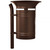 Valencia Post Mounted Litter Bin - 40 Litre - (208203) Valencia bin on a 60mm diameter curved post - RAL 8017 - Chocolate Brown