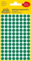 AVERY ZWECKFORM Markierungspunkte grün 3012 8mm 416 Stück