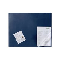 Durable Desk Mat with Transparent Overlay 650 x 520mm Dark Blue 720307