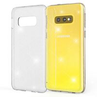 NALIA Custodia Glitter compatibile con Samsung Galaxy S10e, Ultra-Slim Cellulare Silicone Gomma Cover Protettiva, Morbido Sottile Telefono Protezione Gel Case per Smartphone Tra...