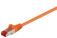 CAT 6 Patchkabel, S/FTP (PiMF), orange, 0.5 m - Kupferleiter (CU), LSZH