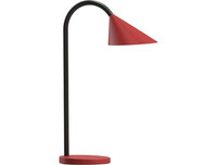 Lampara de escritorio unilux sol led 4w brazo flexible abs y metal rojo base 14 cm diametro