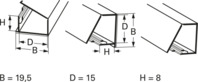 Kabelkanal, (L x B x H) 1000 x 19 x 8 mm, PVC, weiß, ECD 450 1M