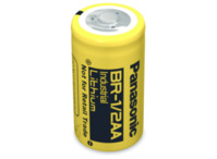 Lithium-Batterie, 3 V, 1/2R6, 1/2 AA, Rundzelle, Flächenkontakt