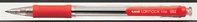 Golyóstoll, 0,4 mm, nyomógombos, UNI "SN-101 Laknock Fine", piros
