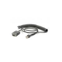 Cable RS232 ,2.8m, coiled dB9 female connector, power pin 9,txd on 2, true converter -30c Serielle Kabel