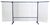 3-teilg. Schutzwand, mit Folienvorhang, S0, glasklar, BxH 2100x850x850x1830 mm,