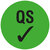 Qualitätssicherung Etiketten, Ø 12,5 mm, QS, 1.000 Etiketten, Polyesteretiketten schwarz grün, permanent
