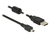Delock USB 2.0-s kábel A-típusú csatlakozódugóval > USB 2.0 Mini-B csatlakozódugóval, 0,5 m, fekete