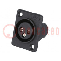 Socket; XLR; female; PIN: 3; for panel mounting,screw; soldering