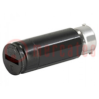Adapter; zylindrische Sicherungen; 6,3x32mm; 10A; schwarz; 500VAC