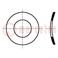 Unterlegscheibe; Feder,gebogen; M8; D=15mm; h=1,7mm; Federstahl