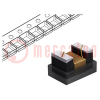 Induttore: a filo; SMD; 0805; 8,2uH; 160mA; 3,7Ω; ftest: 7,9MHz; ±10%