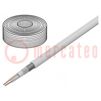 Vezeték: mikrofonkábel; 2x0,35mm2; fehér; OFC; -15÷70°C; PVC