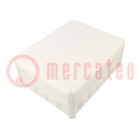 Enclosure: junction box; X: 190mm; Y: 240mm; Z: 95mm; IP66; white