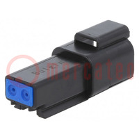 Connector: wire-wire; PX0; male; plug; for cable; PIN: 2; black; IP68