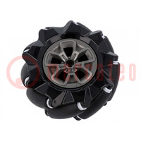 Left wheel; black; screw; Ø: 97mm; Plating: rubber; W: 44.9mm; 1pcs.